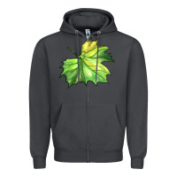 Smoke green leaf Zipper Hoodie - BarkalooDesign