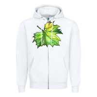 White green leaf Zipper Hoodie - BarkalooDesign
