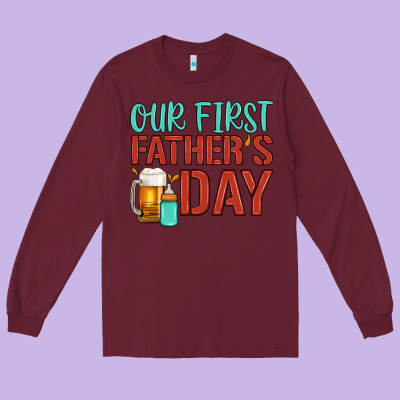 Our First Father's Day Long Sleeve Tee Designed By Artiststas