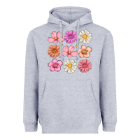 Heather Grey flowers Heavyweight Hoodie - MaliasSmallBusiness