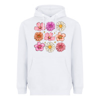 White flowers Heavyweight Hoodie - MaliasSmallBusiness