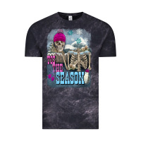 Cloud Black Winter tis the season skeleton Vintage Tee - FaDigitalArtStudio