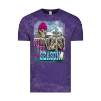 Cloud Purple Winter tis the season skeleton Vintage Tee - FaDigitalArtStudio