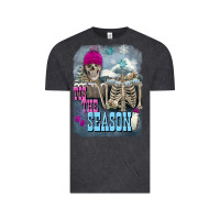 Vintage Black Winter tis the season skeleton Vintage Tee - FaDigitalArtStudio