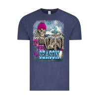 Vintage Denim Winter tis the season skeleton Vintage Tee - FaDigitalArtStudio