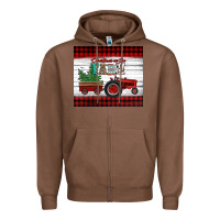 Chestnut christmas on the farm tractor Zipper Hoodie - Jasminsmagicworld