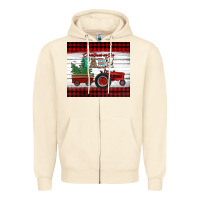 Sandshell christmas on the farm tractor Zipper Hoodie - Jasminsmagicworld