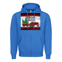 True Royal christmas on the farm tractor Zipper Hoodie - Jasminsmagicworld