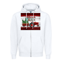White christmas on the farm tractor Zipper Hoodie - Jasminsmagicworld
