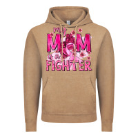 Vintage Coffee My Mom Is a Fighter with Ribbon Vintage Hoodie - texasbilliewilder