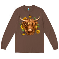 Chestnut sunflowers long haired cow Long Sleeve Tee - Jasminsmagicworld