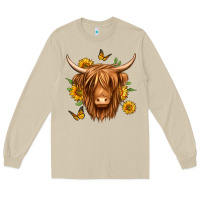 Mushroom sunflowers long haired cow Long Sleeve Tee - Jasminsmagicworld