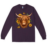 Plum sunflowers long haired cow Long Sleeve Tee - Jasminsmagicworld