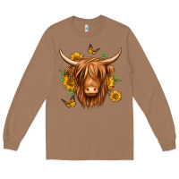 Toasted Coconut sunflowers long haired cow Long Sleeve Tee - Jasminsmagicworld