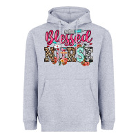 Heather Grey blessed nurse Heavyweight Hoodie - NancyCooperArtShop