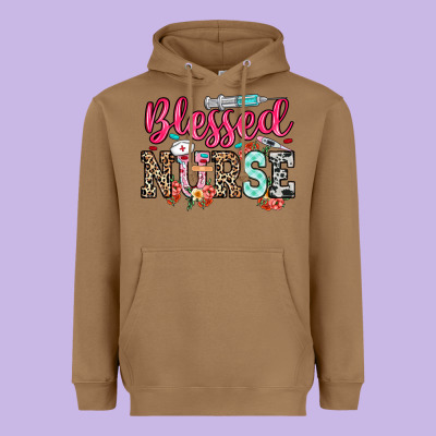 Blessed Nurse Heavyweight Hoodie Designed By Nancycooperartshop