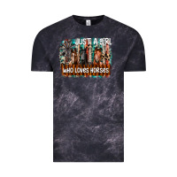 Cloud Black just a girl who loves horses Vintage Tee - CowhideDigitalArt