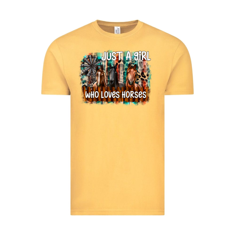 Just A Girl Who Loves Horses Vintage Tee by CowhideDigitalArt | Teevron