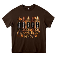 Chocolate Brown the same heart inside artiststas Heavy Core Tee - Artiststas