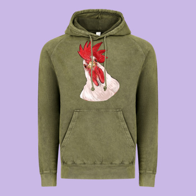 Silly Chicken Head Vintage Hoodie Designed By Ranaportraitstore