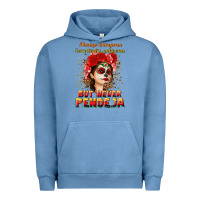 Pigment Pebble Blue Always Chingona sometimes cabrona but never pendej Urban Hoodie - NancyCooperArtShop