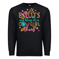 Black boots and bling it's a cowgirl thing Premium Sweatshirt - MaliasSmallBusiness