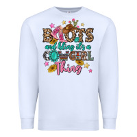 White boots and bling it's a cowgirl thing Premium Sweatshirt - MaliasSmallBusiness