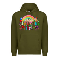 Army Green childcare life Premium Hoodie - Artiststas
