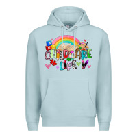 Blue Mist childcare life Premium Hoodie - Artiststas