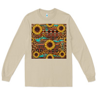 Mushroom sunflower and leopard seamless pattern Long Sleeve Tee - BundleAndBundleShop