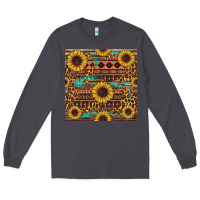 Smoke sunflower and leopard seamless pattern Long Sleeve Tee - BundleAndBundleShop