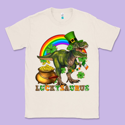 Luckysaurus And St Patricks Classic Tee Designed By Adodesignshop