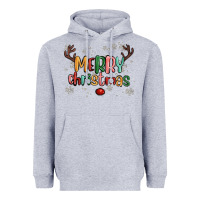 Heather Grey merry christmas raindeerr Heavyweight Hoodie - MaliasSmallBusiness