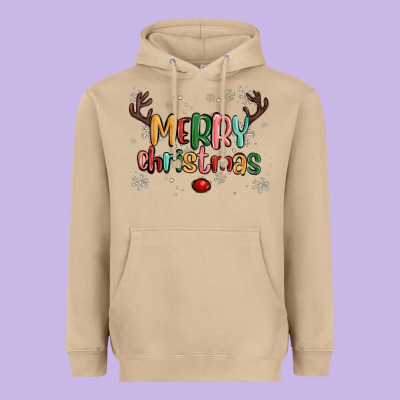 Merry Christmas Raindeerr Heavyweight Hoodie Designed By Maliassmallbusiness
