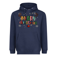Navy merry christmas raindeerr Heavyweight Hoodie - MaliasSmallBusiness