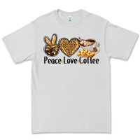 Dove Grey peace love coffee Premium Tee - BarkalooDesign