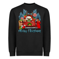 Black merry christmas gnomes truck Heavyweight Sweatshirt - FaDigitalArtStudio