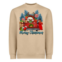 Merry Christmas Gnomes Truck Heavyweight Sweatshirt | Teevron