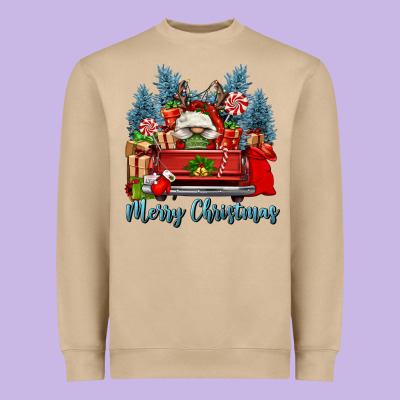 Merry Christmas Gnomes Truck Heavyweight Sweatshirt Designed By Fadigitalartstudio