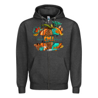 Charcoal Heather cma pumpkin nurse Zipper Hoodie - NancyCooperArtShop