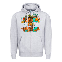 Heather Grey cma pumpkin nurse Zipper Hoodie - NancyCooperArtShop