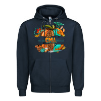 Navy cma pumpkin nurse Zipper Hoodie - NancyCooperArtShop