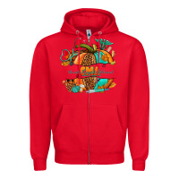 Red cma pumpkin nurse Zipper Hoodie - NancyCooperArtShop