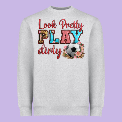 Look Pretty Play Dirty Soccer Heavyweight Sweatshirt Designed By Hra Design Shop
