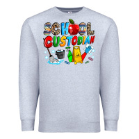 Heather Grey school custodian Premium Sweatshirt - NancyCooperArtShop