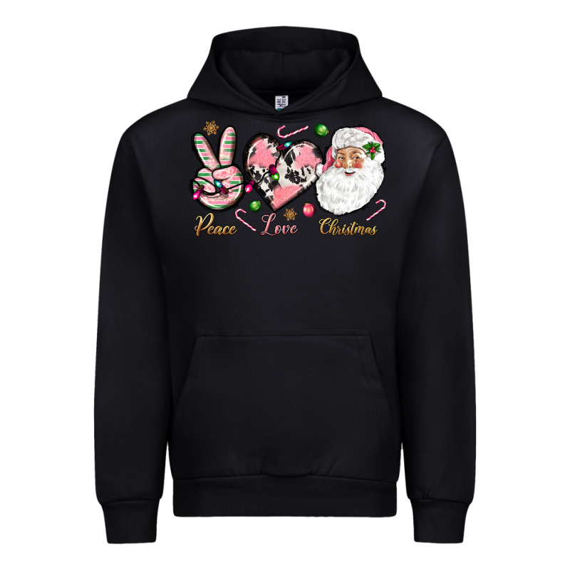 Peace Love Pink Christmas Urban Hoodie by NancyCooperArtShop | Teevron