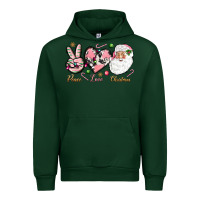 Forest Green Peace love pink Christmas Urban Hoodie - NancyCooperArtShop
