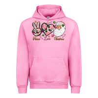 Fuchsia Pink Peace love pink Christmas Urban Hoodie - NancyCooperArtShop