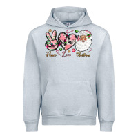 Heather Grey Peace love pink Christmas Urban Hoodie - NancyCooperArtShop