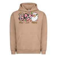 Pigment Burro Peace love pink Christmas Urban Hoodie - NancyCooperArtShop